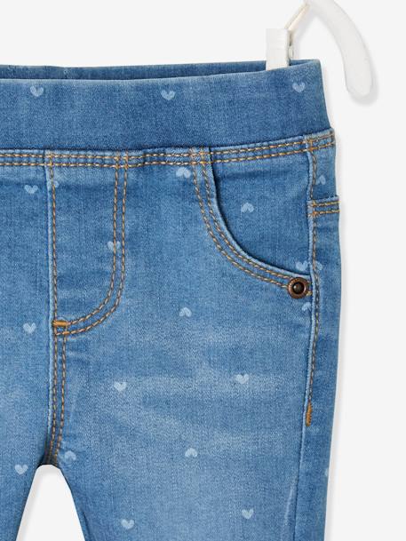 Treggings in Printed Denim for Baby Girls Denim Blue 