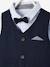 Occasion Wear Outfit : Waistcoat + Shirt + Bow Tie + Trousers, for Boys Dark Blue 