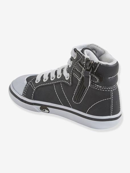 High Top Trainers for Boys, Designed for Autonomy BLACK DARK SOLID WITH DESIGN 