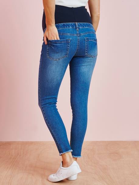 7/8 Maternity Slim Fit Jeans with Tears Light Denim Blue 