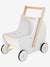 2-in-1 Pram Push Walker - FSC® certified PINK MEDIUM SOLID+Wood/White 