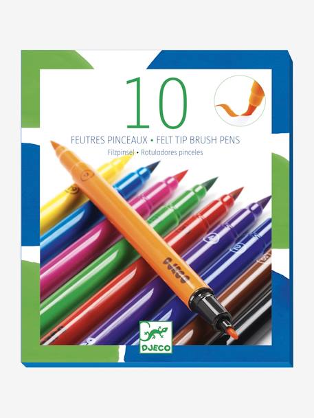 10 Classic Felt-Tip Brushes, by DJECO BLUE MEDIUM SOLID 