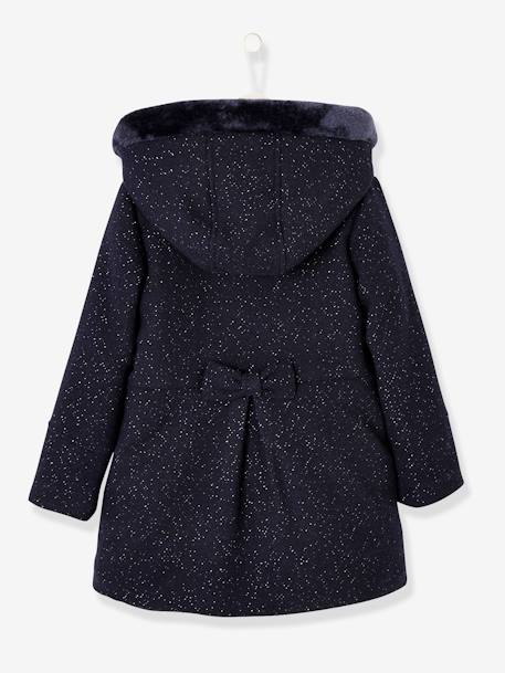 Woollen Coat for Girls Dark Blue+PURPLE DARK SOLID 