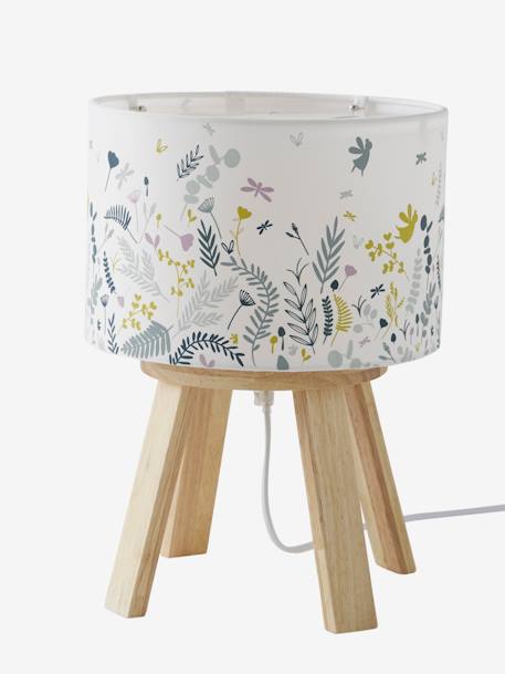 Bedside Table Lamp on Legs, Botanique White 