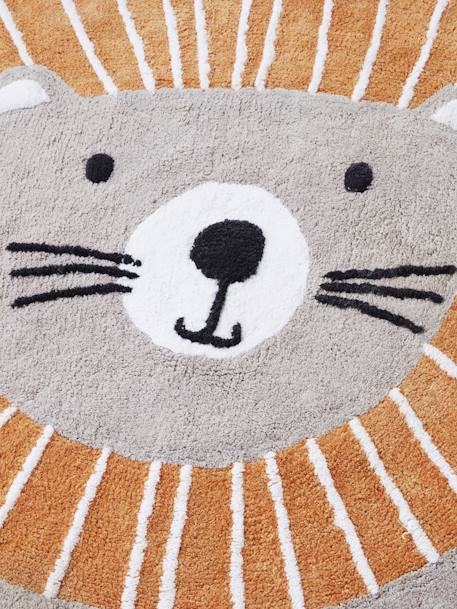 Washable Round Rug, Lion Grey 