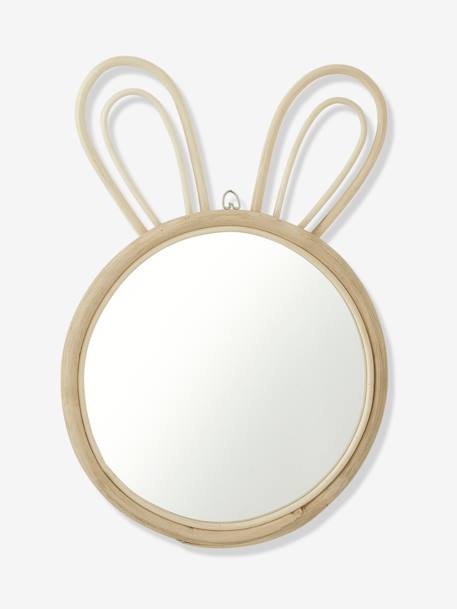 Rattan Mirror, Rabbit Light Wood 