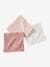 Pack of 3 Muslin Squares in Cotton Gauze Pink/Print 