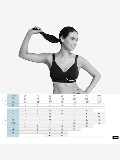 Maternity & Nursing Bra with Shape Memory, by CARRIWELL Beige+Black 