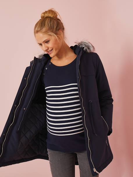 3-in-1 Adaptable Maternity & Post-Maternity Parka anthracite+Dark Blue 