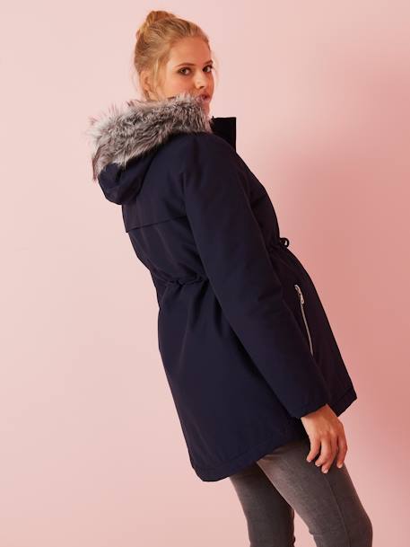 3-in-1 Adaptable Maternity & Post-Maternity Parka anthracite+Dark Blue 