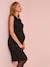 Ribbed Knit Maternity Dress BLACK DARK SOLID+GREY LIGHT MIXED COLOR 