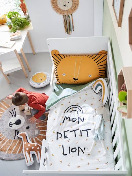 Duvet Cover for Babies, 'Mon petit lion' Theme White/Print 