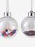 Set of 3 Baubles RED MEDIUM SOLID WITH DESIG 