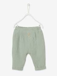 Baby-Harem-Style Trousers in Cotton Gauze