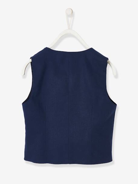 Occasion Wear Cotton/Linen Waistcoat for Boys Beige+blue+Dark Blue 