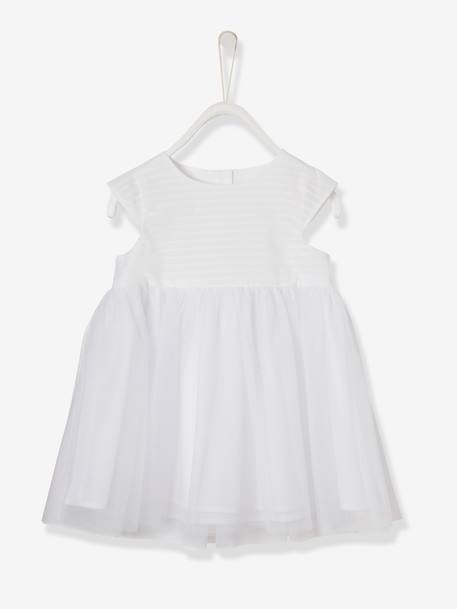 Tulle Occasion Wear Dress for Babies White 