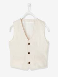 Boys-Coats & Jackets-Jackets-Occasion Wear Cotton/Linen Waistcoat for Boys