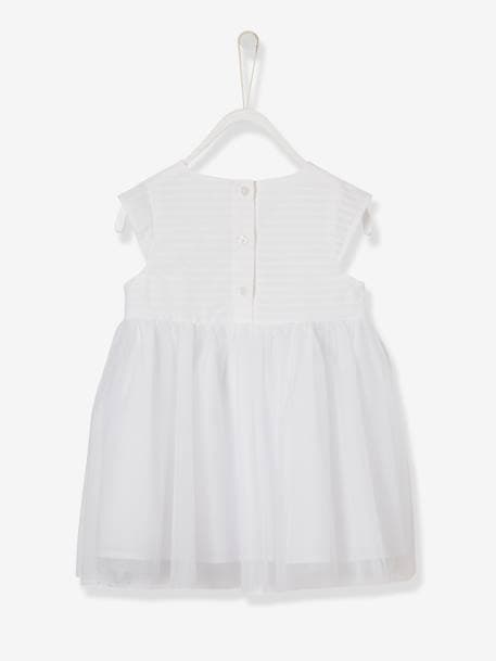 Tulle Occasion Wear Dress for Babies White 