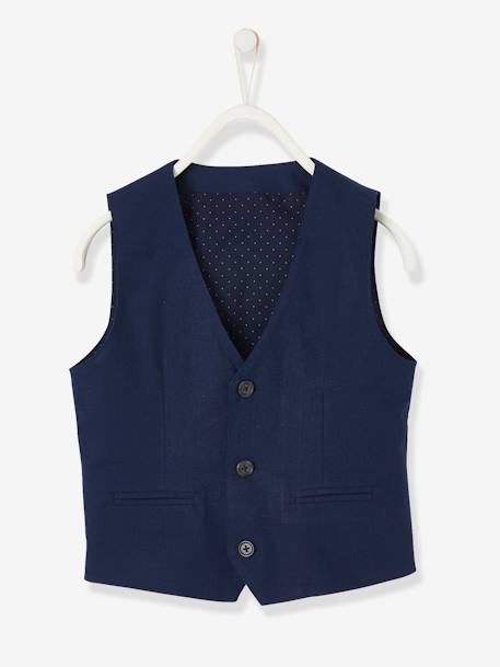 Occasion Wear Cotton/Linen Waistcoat for Boys Beige+blue+Dark Blue+sage green 