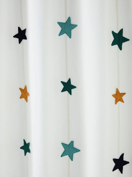 Iridescent Star Curtain - 105 x 240 cm Green+White 