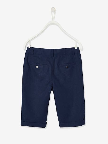 Bermuda Shorts in Cotton/Linen for Boys Beige+blue+Dark Blue+sage green 