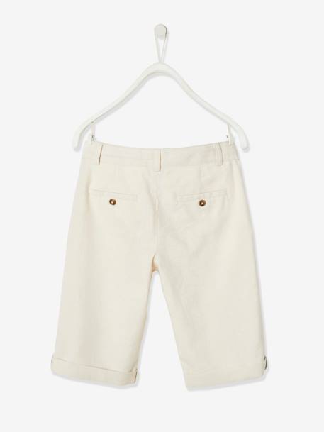 Bermuda Shorts in Cotton/Linen for Boys Beige+blue+Dark Blue+sage green 