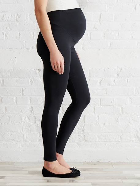 Long Maternity Leggings Black+navy blue 