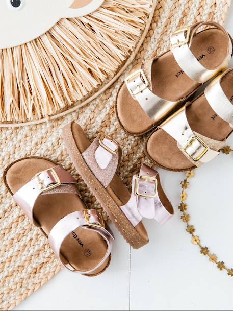 Foam Leather Sandals for Girls Gold 