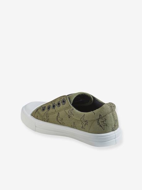 Elasticated Canvas Trainers for Boys Blue+Green/Print+GREY LIGHT SOLID 