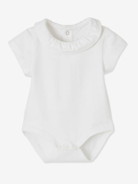 Pack of 2 Short-Sleeved Bodysuits with Fancy Collar, for Babies soft lilac+White 