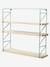 Metal & Wood 3-Level Shelving System Green+WHITE LIGHT SOLID 