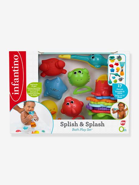 17-Piece Splish & Splash Bath Play Set, by INFANTINO Blue 