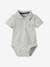 Pack of 2 Bodysuits with Polo Shirt Collar & Pocket, for Newborns Dark Blue+sky blue 