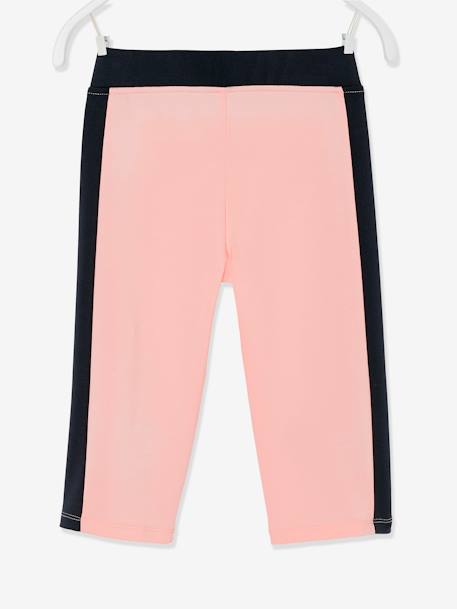 Sports Mid-Calf Leggings in Techno Material for Girls Light Pink 