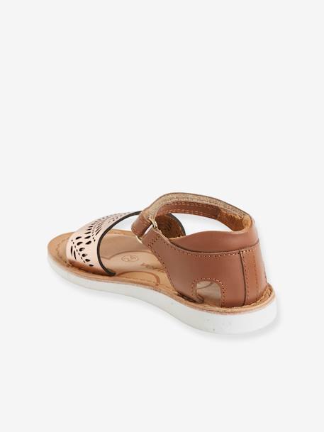 Leather Sandals for Girls, Designed for Autonomy Camel 