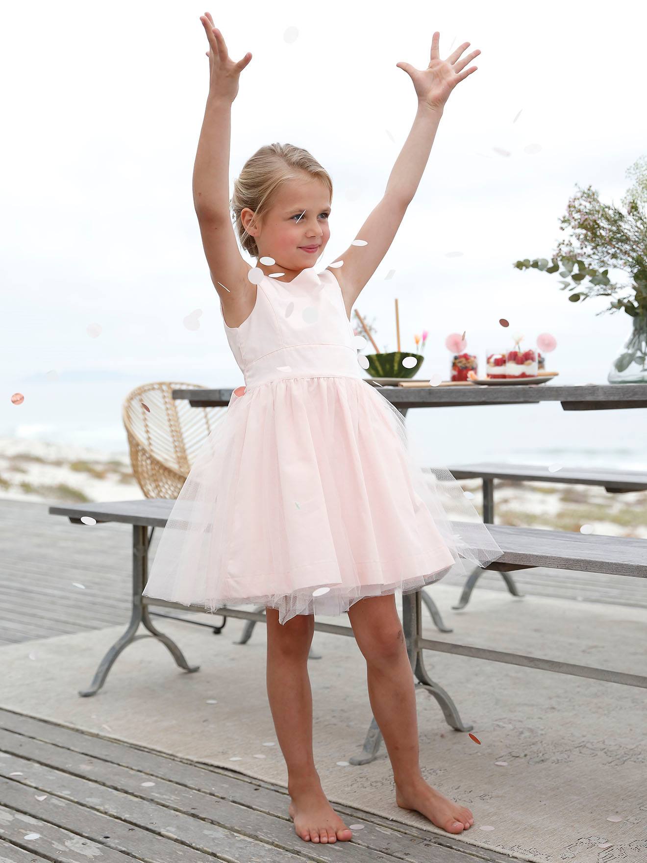 Girls pink occasion clearance dress