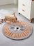 Washable Round Rug, Lion Grey 