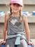 Sports Combo in Techno Fabric: Top + Leggings, for Girls Grey Anthracite 