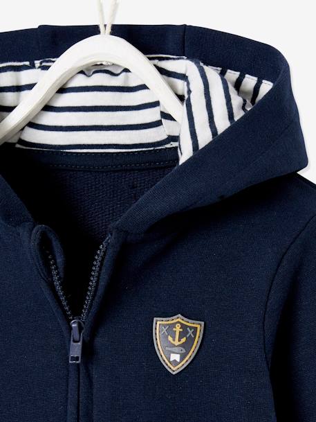 Jacket with Hood & Zip For Baby Boys Dark Blue 