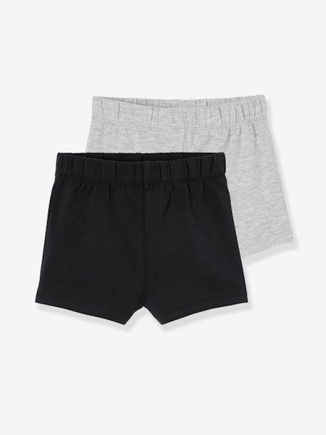 Girls' Pack of Shorties Black+Light Pink 