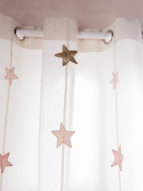 Iridescent Star Curtain - 105 x 240 cm Green+White 