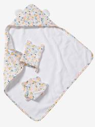 -Set with Bath Cape + Mitten + Baby Wipes, for Dolls