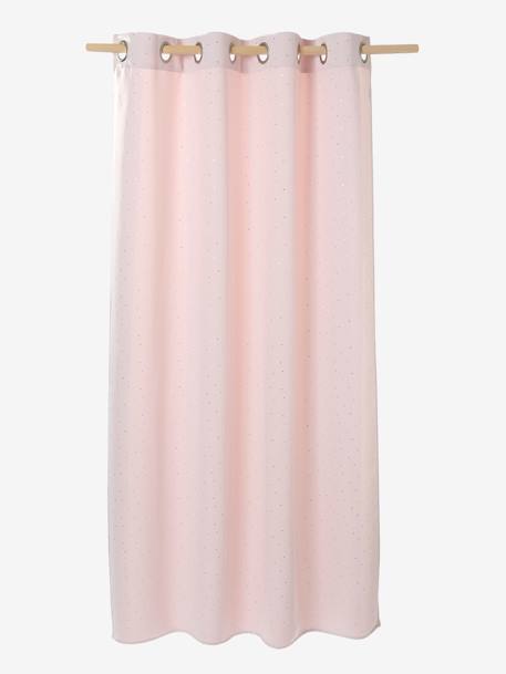 Opaque Curtain, Silver Stars Light Pink/Print 