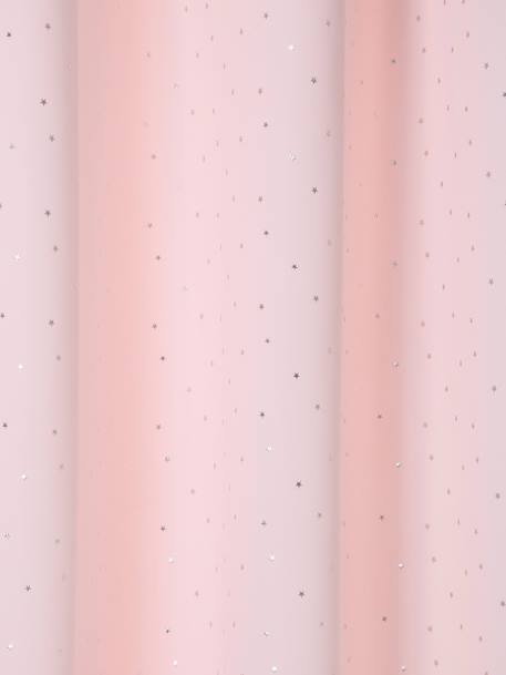 Opaque Curtain, Silver Stars Light Pink/Print 