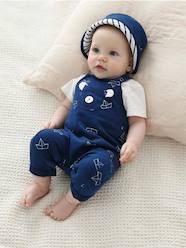 Newborn Baby Ensemble, Hat, Bodysuit and Dungarees