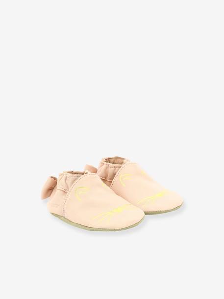 Goldy Cat Soft Soles Booties, by ROBEEZ© Dark Blue+Light Pink 