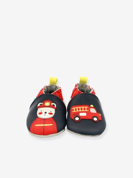 Fireman Soft Soles Booties, by Robeez© Blue 