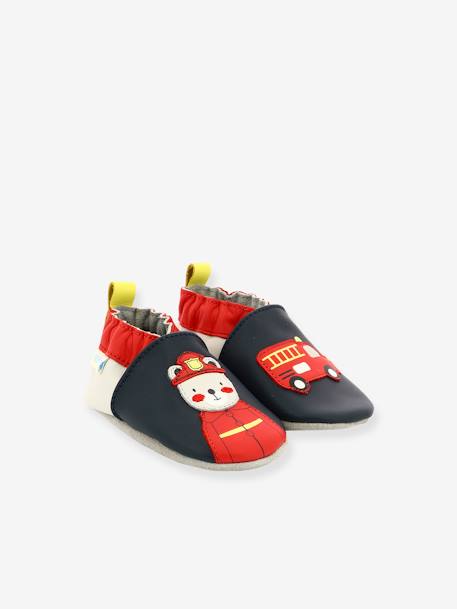 Fireman Soft Soles Booties, by Robeez© Blue 