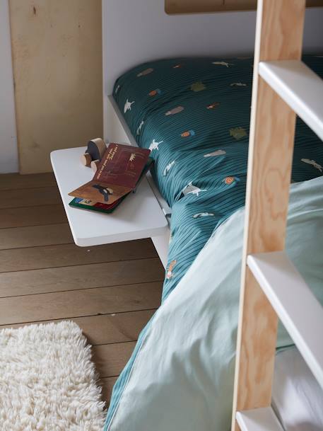 Suspended Shelf-Bedside Table Dark Green+White 