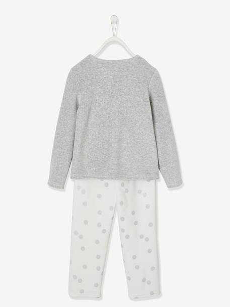 Velour Pyjamas with Cat Mask for Girls Grey 